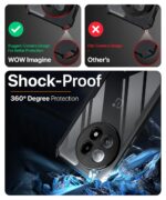 Shock Proof Clear Protective Back Case for 1+ OnePlus 13R 5G - AirEDGE Technology | 360 Degree Camera Protection | Transparent Hybrid Back Case Mobile Cover - Black - Image 6