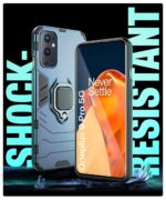 Shock Proof Back Case Mobile Cover for 1+ OnePlus 9 Pro 5G | Back Cover Case (Tough Armor | Hybrid PC + TPU | Ring Holder & in-Built Kickstand | Blue) - Image 3