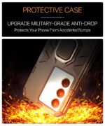 Shock Proof Back Case Mobile Cover for Vivo V27 | V27 Pro 5G | Back Cover Case (Tough Armor | Hybrid PC + TPU | Ring Holder & inBuilt Kickstand | Black) - Image 6