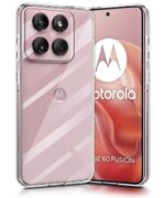 kelpuj Crystal Clear Transparent Back Case Cover for Motorola Moto Edge 60 Fusion | Full Device & Camera Protection Shockproof TPU | Flexible Silicone Back Cover Case Transparent - Image 2