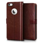 Shock Proof Flip Cover Back Case for Apple Iphone 5 | Magnetic Wallet Leather Case with Stand - Image 2