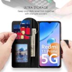 Shock Proof Flip Cover Back Case for Xiaomi Redmi 11 Prime 5G | Magnetic Wallet Leather Case with Stand - Image 3