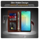 Shock Proof Flip Cover Back Case for Samsung Galaxy A06 | Magnetic Wallet Leather Case with Stand - Image 3