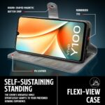 Shock Proof Flip Cover Back Case for Vivo Y100 5G | Magnetic Wallet Leather Case with Stand - Image 8