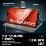 Shock Proof Flip Cover Back Case for Samsung Galaxy M36 5G | Magnetic Wallet Leather Case with Stand - Image 5