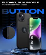 Slim Frameless Back Cover for iPhone 13 | iPhone 14 | Ultra Thin Lightweight Design & Camera Protection | Soft Matte Silicone Flexible Mobile Case (Black) - Image 6