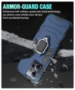 Shock Proof Back Case Mobile Cover for Xiaomi Redmi Note 12 4G | Back Cover Case (Tough Armor | Hybrid PC + TPU | Ring Holder & in-Built Kickstand | Blue) - Image 8