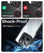 Shock Proof Clear Protective Back Case for Redmi Note 14 SE 5G | Redmi Note 14 5G- AirEDGE Technology | 360 Degree Camera Protection | Transparent Hybrid Mobile Cover - Black - Image 6
