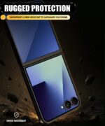 Shock Proof Flip Cover Back Case for Samsung Galaxy Z Flip 7 5G | Magnetic Wallet Leather Case with Stand - Image 4