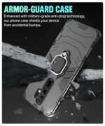 Shock Proof Back Case Mobile Cover for Xiaomi Redmi 9 Prime | Poco M2 (Armor | Hybrid PC + TPU | Full Protection with Ring Holder Kickstand | Carbon Black) - Image 5