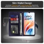 Shock Proof Flip Cover Back Case for Oppo A59 5G | Magnetic Wallet Leather Case with Stand - Image 6
