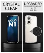 Transparent Back Cover Case for Lava Bold N1 | Raised Bumps for Full Device & Camera Protection Shockproof TPU Silicone Back Case Mobile Cover Transparent - Image 3