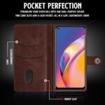 Shock Proof Flip Cover Back Case for Oppo F19 Pro | Magnetic Wallet Leather Case with Stand - Image 3