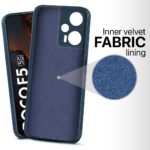 Back Cover for Poco F5 5G | Ultra Slim Soft Rubberised Case | Inner Velvet Fabric Lining | Matte Silicone Flexible Mobile Case | Camera Protection - Blue - Image 2