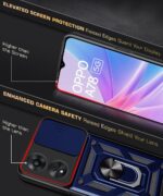 Tough Armor Bumper Mobile Back Case for Oppo A78 5G | Sliding Camera Shield Cover | Shock Proof 360? Protection | Hybrid PC + TPU | Ring Holder with Kickstand ? Blue - Image 8