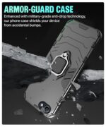 Shock Proof Back Case Mobile Cover for Oppo A83 | Back Cover Case (Tough Armor | Hybrid PC + TPU | Ring Holder & in-Built Kickstand | Black) - Image 4