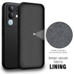 Back Cover for Vivo T4X 5G | IQOO Z10X 5G | Ultra Slim Soft Rubberised Case | Inner Velvet Fabric Lining | Matte Silicone Flexible Mobile Case | Camera Protection (Black) - Image 2
