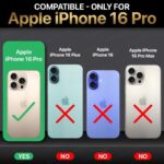 Shock Proof Back Case Mobile Cover for iPhone 16 Pro | Back Cover Case (Tough Armor | Hybrid PC + TPU | Ring Holder & in-Built Kickstand | Blue) - Image 2