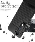 Back Cover for Vivo T4 lite 5G | iQOO Z10 lite 5G | Y04 4G | Y19 5G | Y19e with Hexa Cube Design | Ultra Slim Soft Case | Inner Velvet Fabric | Matte Silicone Flexible Mobile Case - Black - Image 4