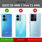 kelpuj TPU Shock Proof Clear Protective Back Case for IQOO Z6 44w 4G, Vivo T1 44w 4G, AirEDGE Technology, 360 Degree Camera Protection Transparent Hybrid Back Case Mobile Cover - Black - Image 4