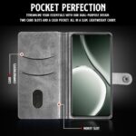 Shock Proof Flip Cover Back Case for Realme Gt 6T 5G | Magnetic Wallet Leather Case with Stand - Image 4