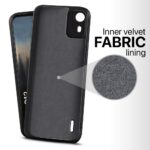 Slim Ultra Soft Rubberised Back Case Cover for Nokia C12 | Nokia C12 Pro | Inner Velvet Fabric Lining | Matte Silicone Flexible Camera Protection Back Case - Black - Image 2