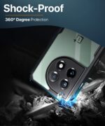 TPU+PC Shock Proof Clear Protective Back Case for 1+ Oneplus 11 5G - Airedge Technology | 360 Degree Camera Protection | Transparent Hybrid Back Case Mobile Cover - Earthy Black - Image 4