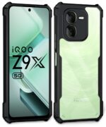 Thermoplastic Polyurethane Shock Proof Clear Protective Back Case for Iqoo Z9X 5G-Airedge Technology|360 Degree Camera Protection|Transparent Hybrid Back Case Mobile Cover-Black - Image 3