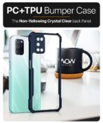 Shock Proof Clear Back Case Mobile Cover for Oppo A52 (Hard | Hybrid PC + TPU | Full Armour Device & Camera Protection - Blue - Image 4