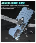 Shock Proof Back Case Mobile Cover for Realme 9I 4G | Back Cover Case (Tough Armor | Hybrid PC + TPU | Ring Holder & in-Built Kickstand | Blue) - Image 4
