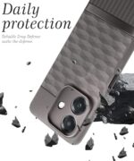 Back Cover for Oppo A3x 5G | A3x 4G | A3 5G with Hexa Cube Design | Ultra Slim Soft Rubberised Case | Inner Velvet Fabric | Matte Silicone Flexible Mobile Case | Camera Protection - Grey - Image 6