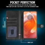 Shock Proof Flip Cover Back Case for Motorola Moto Edge 50 Ultra | Magnetic Wallet Leather Case with Stand - Image 6
