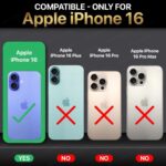 Shock Proof Back Case Mobile Cover for iPhone 16 | Back Cover Case (Tough Armor | Hybrid PC + TPU | Ring Holder & inBuilt Kickstand | Black) - Image 2