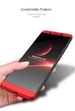 3 in 1 Double Dip Case [ Anti Slip ] Super Slim [Hard] Hybrid PC All Angle Protection Lightweight Matte Hard Back Case Cover for Vivo V7 - Black with Blue - Image 5