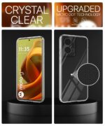 Crystal Clear Transparent Back Cover Case Compatible with Motorola Moto G85 5G Shockproof Flexible TPU Silicone Case with Full Body & Camera Protection Transparent - Image 3