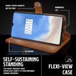 Shock Proof Flip Cover Back Case for Oneplus 7T | Magnetic Wallet Leather Case with Stand - Image 5