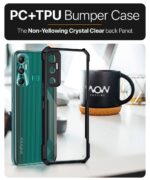 Shock Proof Clear Protective Back Case for Infinix Hot 11 - AirEDGE Technology | 360 Degree Camera Protection | Transparent Hybrid Back Case Mobile Cover - Black - Image 4