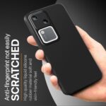 Back Cover for Vivo V30 | Ultra Slim Soft Rubberised Case | Inner Velvet Fabric Lining | Matte Silicone Flexible Mobile Case | Camera Protection - Black - Image 5