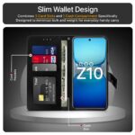 Shock Proof Flip Cover Back Case for Iqoo Z10 5G | Magnetic Wallet Leather Case with Stand - Image 3