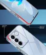 kelpuj Crystal Clear Transparent Back Case for Compatible with Vivo V27 / V27 Pro | Shockproof TPU Silicone Cover | Full Body & Camera Protection Transparent - Image 5