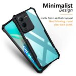 Shock Proof Clear Protective Back Case for Vivo V25 Pro 5G - AirEDGE Technology | 360 Degree Camera Protection | Transparent Hybrid Back Case Mobile Cover - Black - Image 5