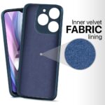 Back Cover for Itel A70 | Ultra Slim Soft Rubberised Case | Inner Velvet Fabric Lining | Matte Silicone Flexible Mobile Case | Camera Protection - Blue - Image 2