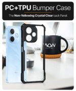 Shock Proof Clear Protective Back Case for Oppo A5 Pro 5G - AirEDGE Technology | 360 Degree Camera Protection | Transparent Hybrid Back Case Mobile Cover - Black - Image 4