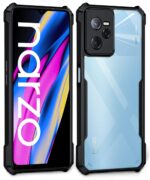 TPU+PC Shock Proof Clear Protective Back Case for Realme Narzo 50A Prime | Realme C35 - Airedge Technology | 360 Degree Camera Protection | Transparent Hybrid Back Case Mobile Cover-Black - Image 2
