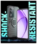 Shock Proof Back Case Mobile Cover for Oppo A3 Pro 5G | Oppo K12x 5G (Tough Armor | Hybrid PC + TPU | Full Protection with Ring Holder & in-Built Kickstand | Black) - Image 6