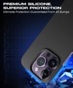 Slim Frameless Back Cover for iPhone 14 Pro Max | Ultra Thin Lightweight Design & Camera Protection | Soft Matte Silicone Flexible Mobile Case (Black) - Image 8