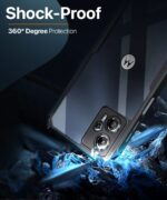 kelpuj Shock Proof Clear Protective Back Case for Motorola Moto G13 - AirEDGE Technology | 360 Degree Camera Protection | Transparent Hybrid Back Case Mobile Cover - Black - Image 4