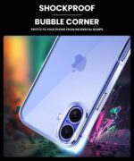 Crystal Clear Transparent Back Cover Case Compatible with iPhone 16 Plus Shockproof Flexible TPU Silicone Case with Full Body & Camera Protection Transparent - Image 5