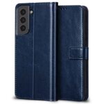 Shock Proof Flip Cover Back Case for Samsung Galaxy S21 5G | Magnetic Wallet Leather Case with Stand - Image 2