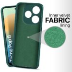 Back Cover for Tecno Pop 8 | Tecno Spark Go 2024 | Spark 20 | Ultra Slim Soft Rubberised Case | Inner Velvet Fabric Lining | Matte Silicone Flexible Mobile Case | Camera Protection  Green - Image 2